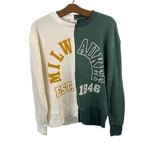 Good Land Milwaukee Sweatshirt Size Medium Pullover Colorblock Sportswear Green